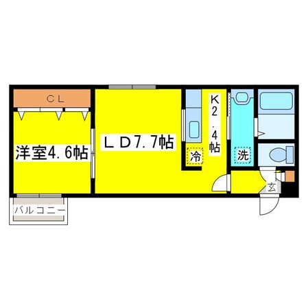 東区役所前駅 徒歩3分 1階の物件間取画像